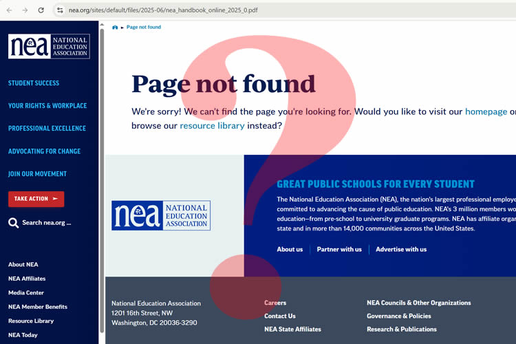 Why Did the NEA Pull Their Handbook from Their Website?