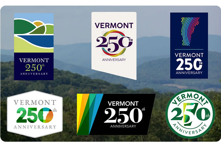 No Farms, Steeples, or Heritage Allowed in Vermont 250 Logo